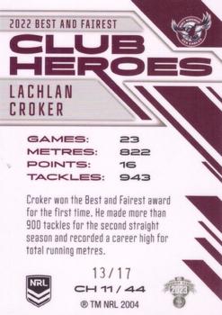 2023 NRL Traders Titanium - Club Heroes Priority #CH11 Lachlan Croker Back
